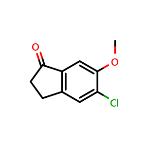 Chemical structure of 5-Chloro-6-methoxy-2,3-dihydro-1H-inden-1-one , CAS 344305-70-0, AChemBlock X195293