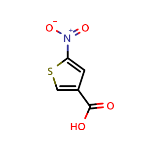 Chemical structure of 5-Nitrothiophene-3-carboxylic acid , CAS 40357-96-8, AChemBlock X195306