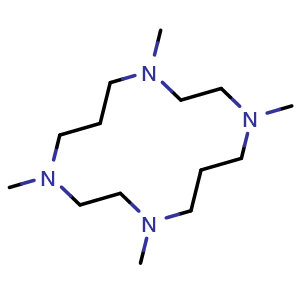 Chemical structure of 1,4,8,11-Tetramethyl-1,4,8,11-tetraazacyclotetradecane , CAS 41203-22-9, AChemBlock X195311