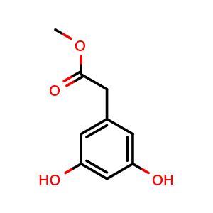 Chemical structure of Methyl 2-(3,5-dihydroxyphenyl)acetate , CAS 4724-10-1, AChemBlock X195316