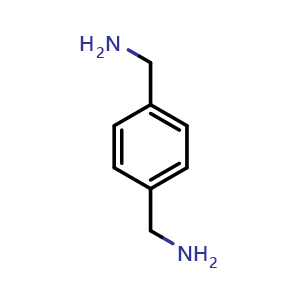 Chemical structure of 1,4-Phenylenedimethanamine , CAS 539-48-0, AChemBlock X195330