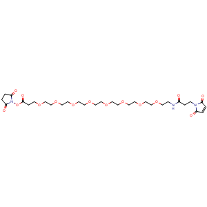 Chemical structure of Mal-amido-PEG8-NHS ester , CAS 756525-93-6, AChemBlock X195374
