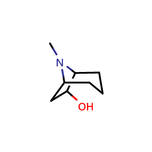 Chemical structure of 8-Methyl-8-azabicyclo[3.2.1]octan-6-ol , CAS 617705-57-4, AChemBlock X195413