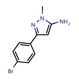 Chemical structure of 5-Amino-3-(4-bromophenyl)-1-methylpyrazole , CAS 126417-84-3, AChemBlock X195417