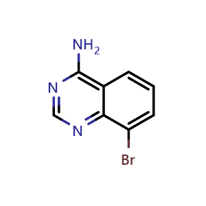 Chemical structure of 8-Bromoquinazolin-4-amine , CAS 1260657-19-9, AChemBlock X195418
