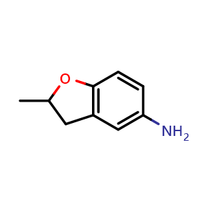 Chemical structure of (2-Methyl-2,3-dihydro-1-benzofuran-5-yl)amine , CAS 26210-77-5, AChemBlock X195421