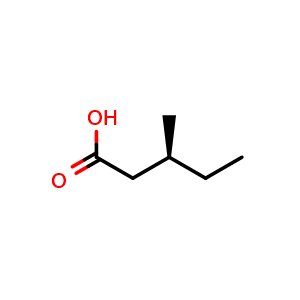 Chemical structure of (S)-3-Methylpentanoic acid , CAS 1730-92-3, AChemBlock X195424