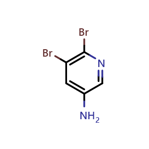 Chemical structure of 5,6-Dibromopyridin-3-amine , CAS 53242-19-6, AChemBlock X195426