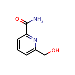 Chemical structure of 6-(Hydroxymethyl)picolinamide , CAS 41337-83-1, AChemBlock X195430
