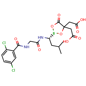 Chemical structure of Ixazomib citrate , CAS 1239908-20-3, AChemBlock X195439
