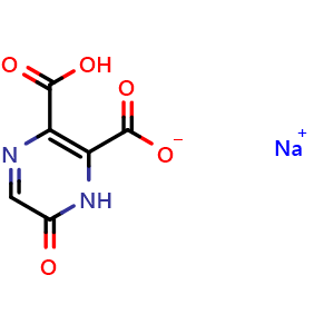 Chemical structure of Sodium 3-carboxy-6-oxo-1,6-dihydropyrazine-2-carboxylate , CAS 73403-49-3, AChemBlock X195482