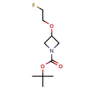 Chemical structure of tert-Butyl 3-(2-fluoroethoxy)azetidine-1-carboxylate , CAS 1344700-63-5, AChemBlock X195484