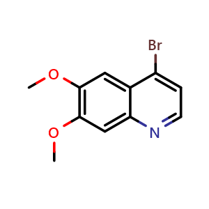 Chemical structure of 4-Bromo-6,7-dimethoxyquinoline , CAS 666734-51-6, AChemBlock X195495