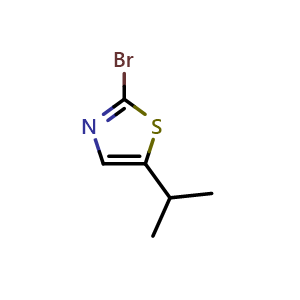 Chemical structure of 2-Bromo-5-isopropylthiazole , CAS 1159817-16-9, AChemBlock X195498