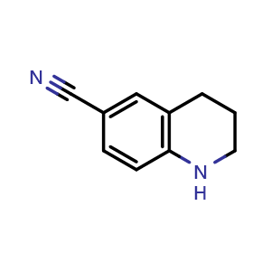 Chemical structure of 1,2,3,4-Tetrahydroquinoline-6-carbonitrile , CAS 50741-36-1, AChemBlock X195500
