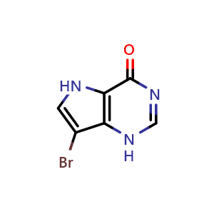 Chemical structure of 7-Bromo-1H-pyrrolo[3,2-d]pyrimidin-4(5H)-one , CAS 93587-23-6, AChemBlock X195503