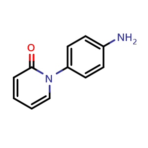 Chemical structure of 1-(4-Aminophenyl)-1H-pyridin-2-one , CAS 13143-47-0, AChemBlock X195504
