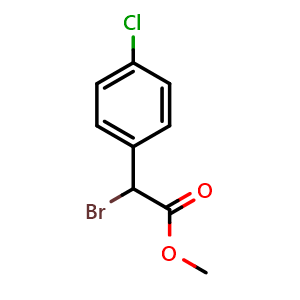 Chemical structure of Methyl 2-bromo-2-(4-chlorophenyl)acetate , CAS 24091-92-7, AChemBlock X195508