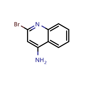 Chemical structure of 2-Bromoquinolin-4-amine , CAS 36825-35-1, AChemBlock X195509