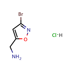 Chemical structure of (3-Bromoisoxazol-5-yl)methanamine hydrochloride , CAS 90802-21-4, AChemBlock X195557