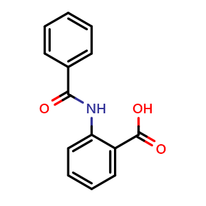 Chemical structure of 2-(Benzoylamino)benzoic acid , CAS 579-93-1, AChemBlock X195568