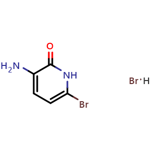 Chemical structure of 3-Amino-6-bromopyridin-2(1H)-one hydrobromide , CAS 1187930-34-2, AChemBlock X195579