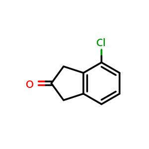 Chemical structure of 4-Chloro-1H-inden-2(3H)-one , CAS 74124-90-6, AChemBlock X195590