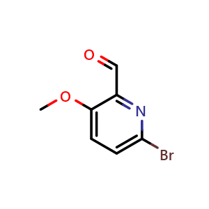 Chemical structure of 6-Bromo-3-methoxypicolinaldehyde , CAS 945954-95-0, AChemBlock X195607