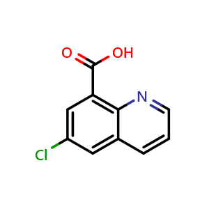 Chemical structure of 6-Chloroquinoline-8-carboxylic acid , CAS 6456-78-6, AChemBlock X195608
