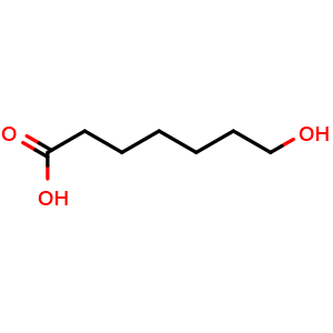 Chemical structure of 7-Hydroxyheptanoic acid , CAS 3710-42-7, AChemBlock X195612