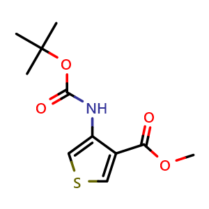 Chemical structure of Methyl 4-((tert-butoxycarbonyl)amino)thiophene-3-carboxylate , CAS 161940-20-1, AChemBlock X195622