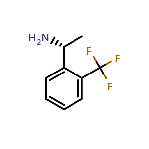 Chemical structure of (R)-1-(2-(Trifluoromethyl)phenyl)ethan-1-amine , CAS 127733-46-4, AChemBlock X195631