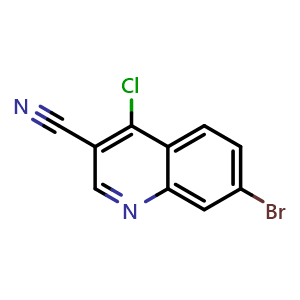 Chemical structure of 7-Bromo-4-chloroquinoline-3-carbonitrile , CAS 364793-57-7, AChemBlock X195633