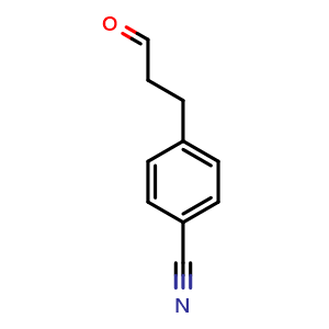 Chemical structure of 4-(3-Oxopropyl)benzonitrile , CAS 136295-53-9, AChemBlock X195635