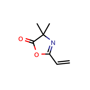 Chemical structure of 4,4-Dimethyl-2-vinyloxazol-5(4H)-one , CAS 29513-26-6, AChemBlock X195642