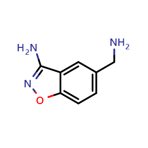 Chemical structure of 5-(Aminomethyl)benzo[d]isoxazol-3-amine , CAS 368426-89-5, AChemBlock X195657