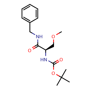 Chemical structure of (R)-tert-Butyl 1-(benzylamino)-3-methoxy-1-oxopropan-2-ylcarbamate , CAS 880468-89-3, AChemBlock X195658