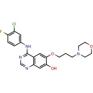 Chemical structure of O-Desmethyl gefitinib , CAS 847949-49-9, AChemBlock X195712