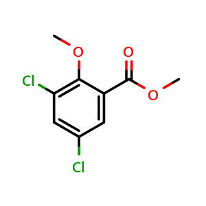 Chemical structure of Methyl 3,5-dichloro-2-methoxybenzoate , CAS 64122-23-2, AChemBlock X195715