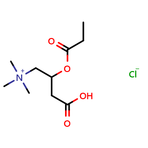 Chemical structure of Propionyl-DL-carnitine (chloride) , CAS 18828-58-5, AChemBlock X195735