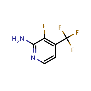 Chemical structure of 3-Fluoro-4-(trifluoromethyl)-2-pyridinamine , CAS 1227514-27-3, AChemBlock X195741