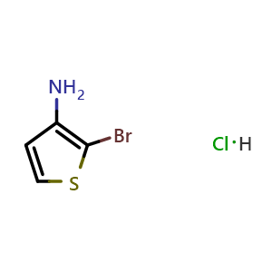 Chemical structure of 2-bromothiophen-3-amine hydrochloride , CAS 1803590-15-9, AChemBlock X195747