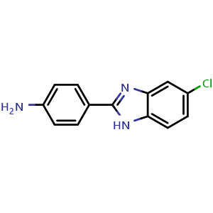 Chemical structure of 4-(5-Chloro-1H-benzo[d]imidazol-2-yl)aniline , CAS 39861-21-7, AChemBlock X195748