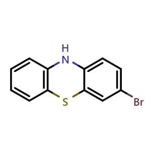 Chemical structure of 3-bromo-10H-phenothiazine , CAS 3939-23-9, AChemBlock X195750