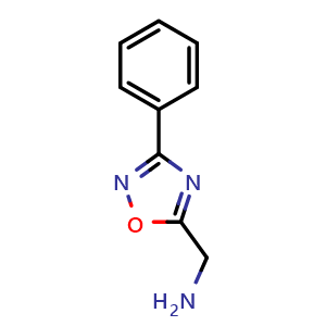 Chemical structure of [(3-Phenyl-1,2,4-oxadiazol-5-yl)methyl]amine , CAS 90564-77-5, AChemBlock X195751