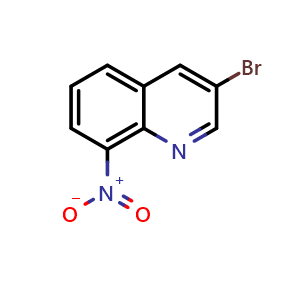 Chemical structure of 3-Bromo-8-nitroquinoline , CAS 5341-07-1, AChemBlock X195784