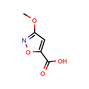 Chemical structure of 3-Methoxyisoxazole-5-carboxylic acid , CAS 13626-59-0, AChemBlock X195820