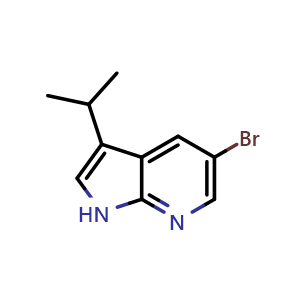 Chemical structure of 5-Bromo-3-isopropyl-1H-pyrrolo[2,3-b]pyridine , CAS 1256819-54-1, AChemBlock X195827
