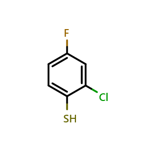 Chemical structure of 2-Chloro-4-fluorobenzenethiol , CAS 175277-99-3, AChemBlock X195835