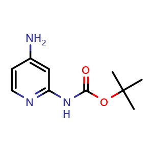 Chemical structure of tert-Butyl N-(4-aminopyridin-2-yl)carbamate , CAS 1266119-48-5, AChemBlock X195852